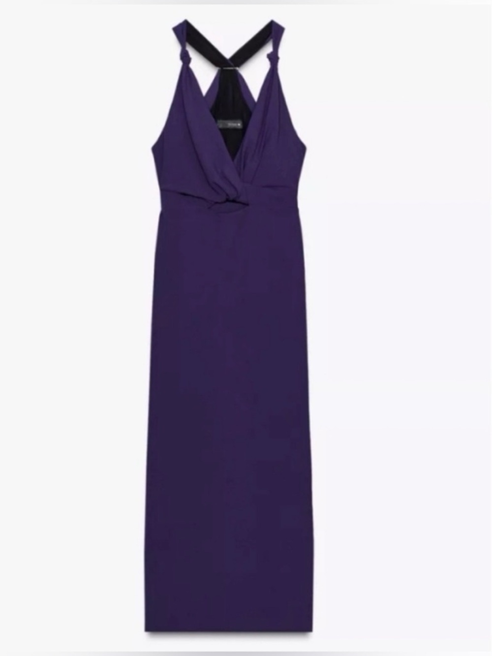 Zara Sleeveless Purple Maxi Dress with Twist Front